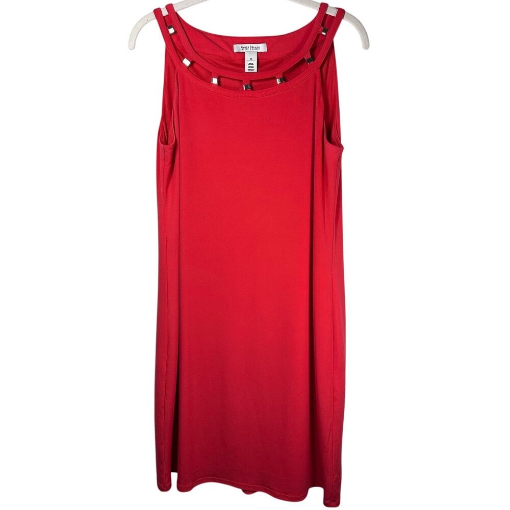 White House Black Market Pink Studded Sleeveless Sheath Dress Womens Medium